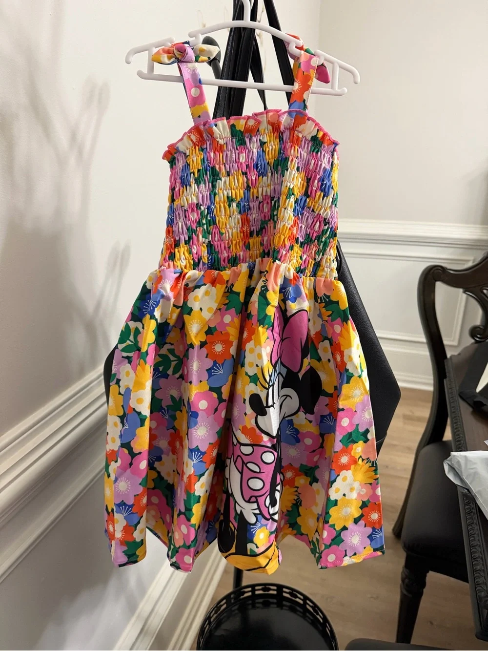 Disney Multicolor Minnie Mouse Floral Smocked Sundress 3-4 y old
